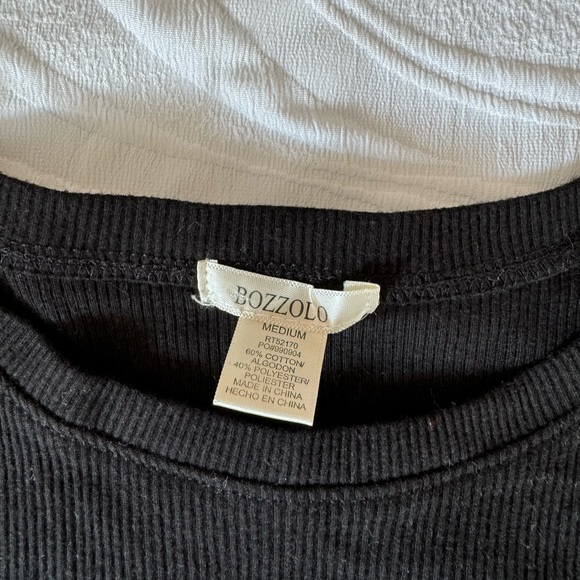 Bozollo Ribbed Black Long Sleeve - Picture 3 of 3